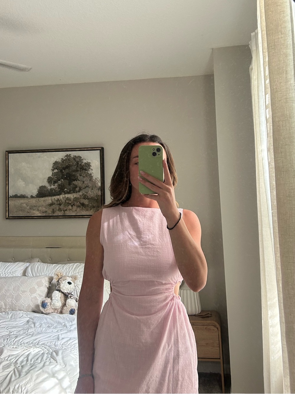 Target Light Pink Sleeveless Side-Tie Mini Dress